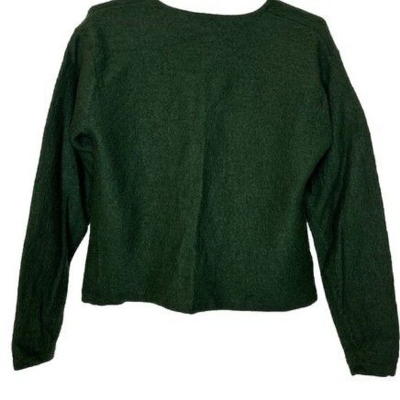 Preswick & Moore 100% Women's Wool Vintage Full Zip Cardigan Sweater Green Small - Picture 5 of 10